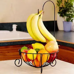 Fruit basket with Banana hanger hook