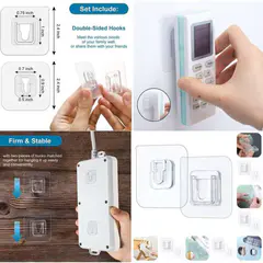Double sided Adhesive Wall Hooks(10 pair)