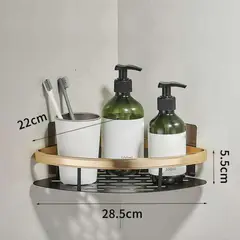 (Golden)Aluminum Alloy Corner Shape Shampoo Rack