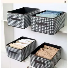 (2Pcs)Printed Cloth Organizer Box