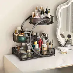 (Black)Multi Layer Shelf Cosmetics Storage Rack