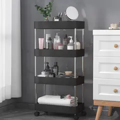 (Black)Multi Purpose Trolley Rack
