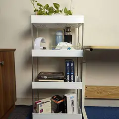 (White)Multi Purpose Trolley Rack