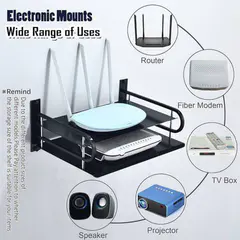 Black Metal Wireless Wifi Router Storage Box