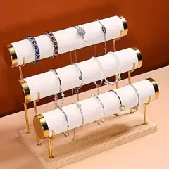 3-Layer Jewelry Rack Wooden Bracelet Holder