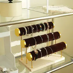 3-Layer Jewelry Rack Wooden Bracelet Holder
