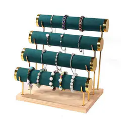 4-Layer Jewelry Rack Wooden Bracelet Holder