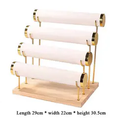 4-Layer Jewelry Rack Wooden Bracelet Holder