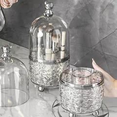 (White) 360° Rotating Makeup Brush Holder