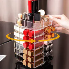 360° Rotating Acrylic Lipstick Tower Organiser