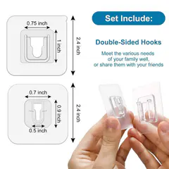 (30 Pair)Double-sided Adhesive Wall Hooks Hanger