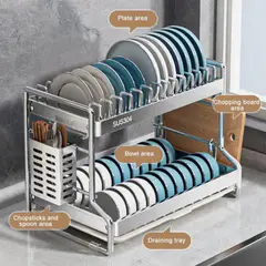 (2 Layer)304 Stainless Steel Dish Rack