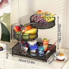 (Black)Multi Layer Shelf Storage Rack