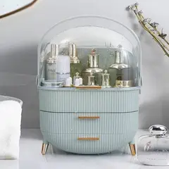 (sky)Dust-Proof Large Capacity Makeup Storage Box With Handle