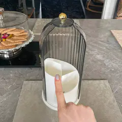 (Transparent Black)360° Rotating Luxury Makeup Brushes Holder