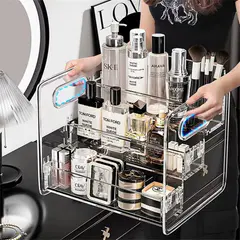 3 Layer Transparent Multi-Functional Cosmetics Storage