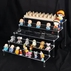 (White) 5 Tier Transparent Storage Rack with Tiered