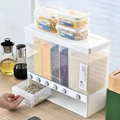 10L Wall Mounted Storage Box ( 6-Grid Dry Food Dispenser )
