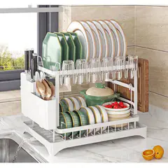(White)Multifunction Carbon Steel Kitchen Storage Rack