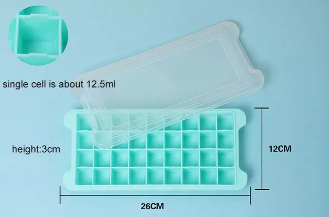36 Grid Silicone Ice Tray With Lid