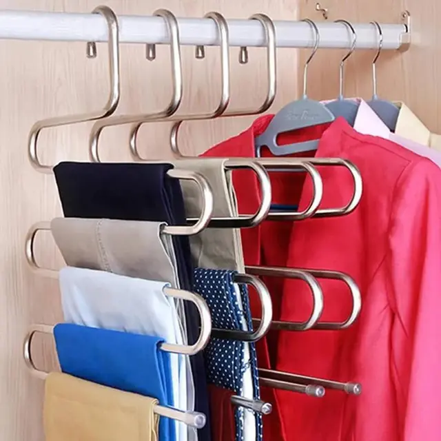 5 layers Stainless Steel Clothes Hangers - 5 layers Stainless Steel Clothes Hangers(1pice set)