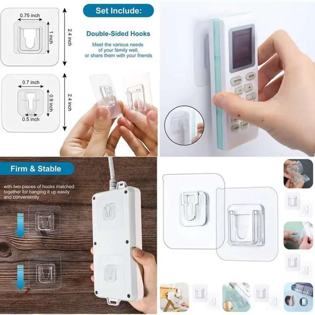 Multifunctional water sprayable, cleaning kit - Double sided Adhesive Wall Hooks(10pair)