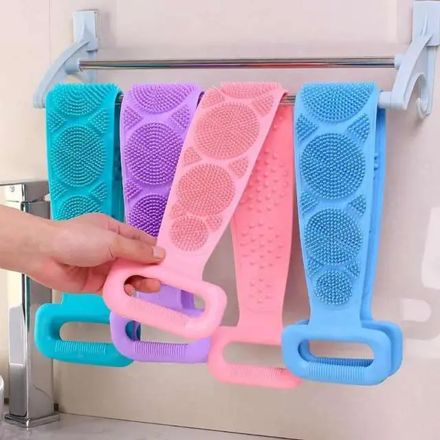 Wall-mounted household soap holder - Bath Shower Silicone Scrubber Brush(1pice)