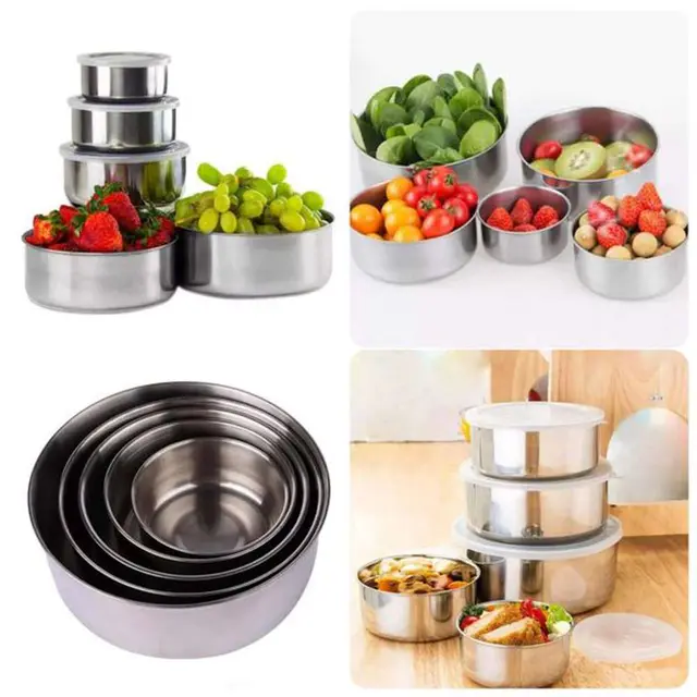 ওয়াশিং মেশিন কভার - 5Pcs Stainless Steel Mixing Bowls Set with Lids