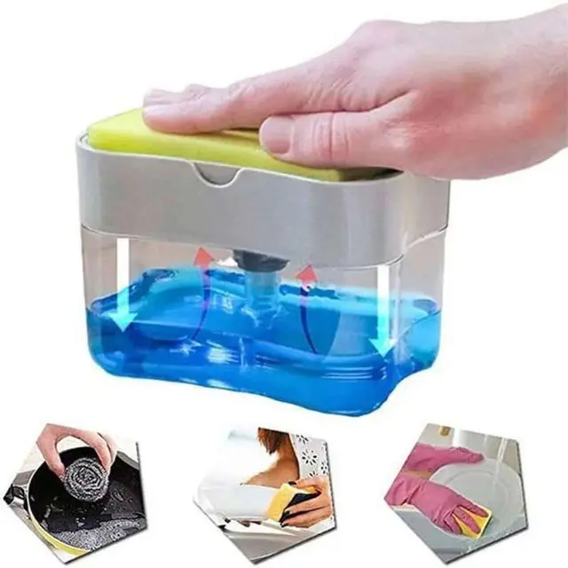 2-in-1 Sponge Rack Soap Dispenser - 2-in-1 Sponge Rack Soap Dispenser
