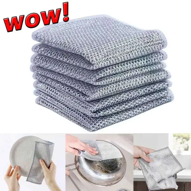 2-in-1 Sponge Rack Soap Dispenser - Multifunctional Non-scratch Wire Dishcloth(4Pcs Set)