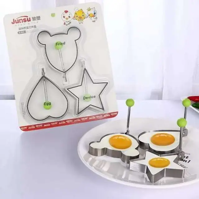 2-in-1 Sponge Rack Soap Dispenser - 3Pcs Stainless Steel Egg Fryer