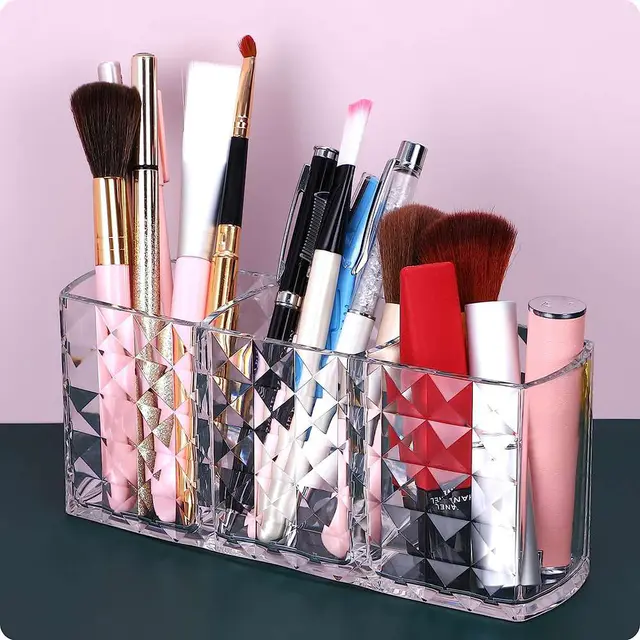 3Pcs Gap Cleaning Brush - Transparent Makeup Brush Storage