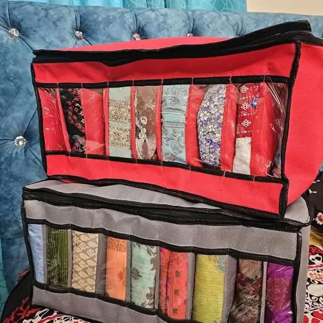 Quilt Storage Bag - (২ পিস)9 Grid full cover organizer box