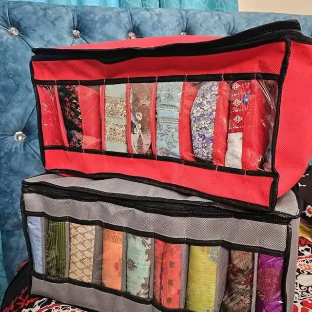 Quilt Storage Bag - (১ পিস)9 Grid full cover organizer box