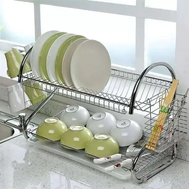 ডাবল লেয়ারের ম্যাজিক মাজুনি - 2 Tiers Kitchen Dish Rack
