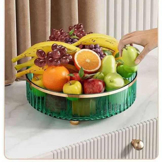 Light Luxury 3 & 4 Layer Transparent Acrylic Trolley Rack -  (Green)360-Degree Rotating Perfume/ Cosmetic