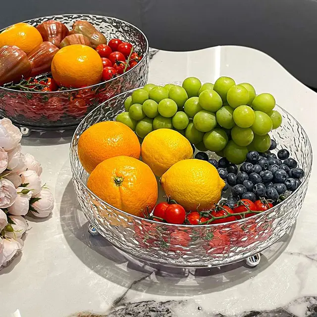Light Luxury 3 & 4 Layer Transparent Acrylic Trolley Rack - (White)360° Rotated Multipurpose Makeup Bottle Storage Box And Fruit Plate