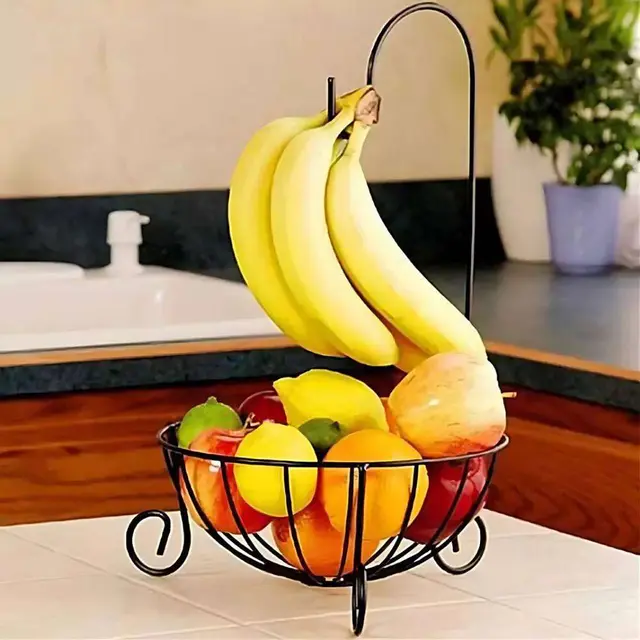 Light Luxury 3 & 4 Layer Transparent Acrylic Trolley Rack - Fruit basket with Banana hanger hook
