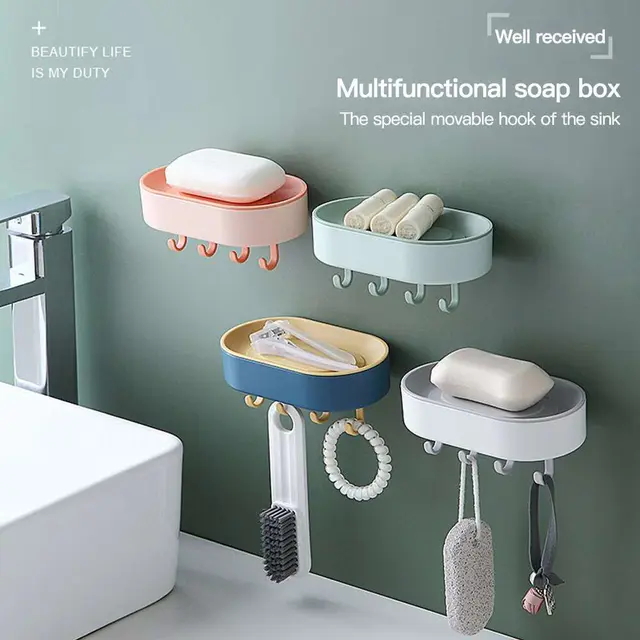 Aluminum Alloy Corner Shape Shampoo Rack - (1Pcs)Bath Soap Dish Wall Mounted Bathroom Soap Box Holder With 