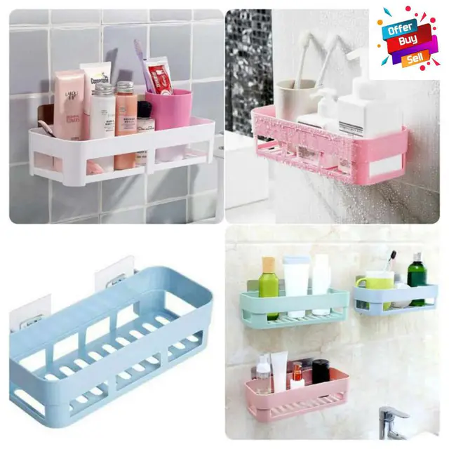 Silicone Toilet Cleaning Brush - (3Pcs set)Bathroom Storage Shelf