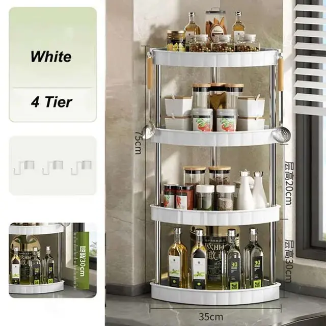 Multifunctiona Storage Organizer - 4 Layer Corner Trolly Rack