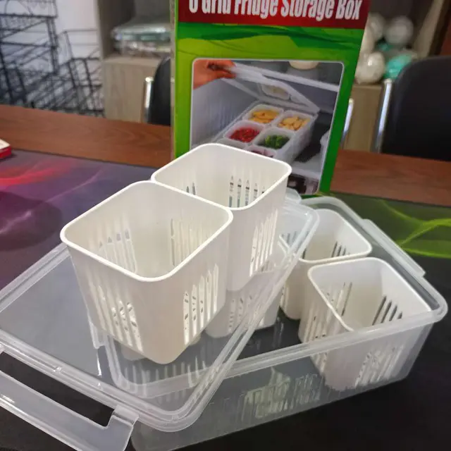 6 grid fridge storage box