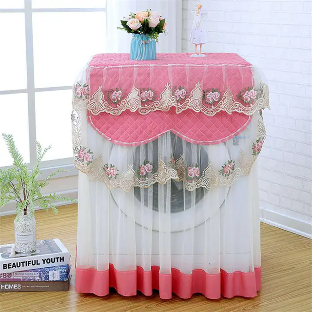 Lace Ruffles Floral Washing Machine Cover - Lace Ruffles Floral Washing Machine Cover