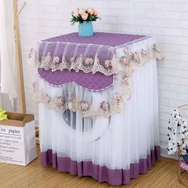 Lace Ruffles Floral Washing Machine Cover - Lace Ruffles Floral Washing Machine Cover