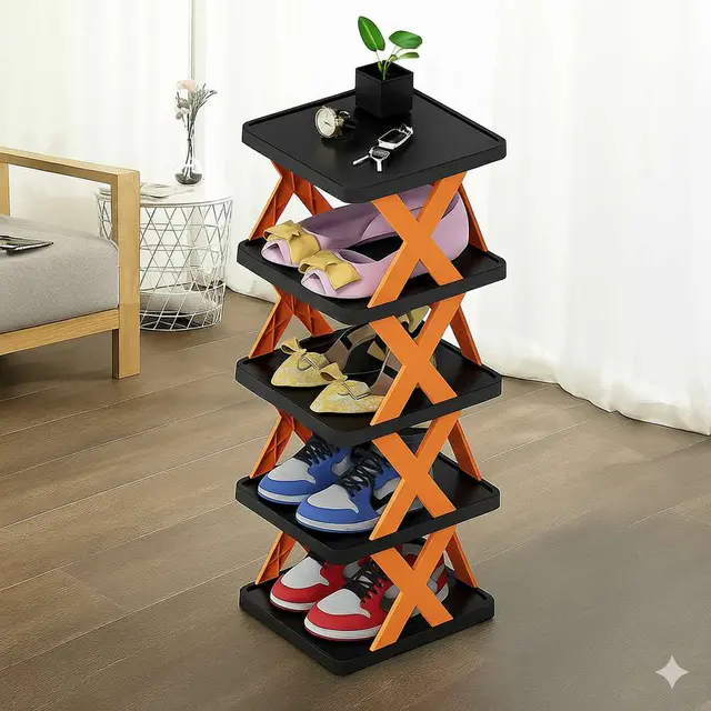 Bamboo Fiber Socks! - 5 Layer Double Part Shoe Rack Organizer