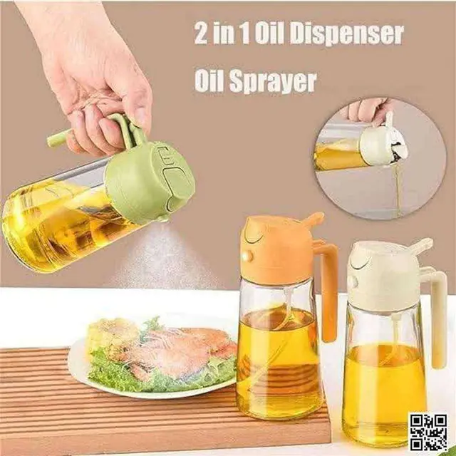 Long silicon hand gloves(With Foam) - (1Pcs)2in1 Oil Dispenser Bottle
