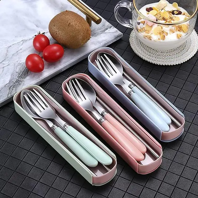 Multifunctional Wall Mounted Organizer - (1Box)Chopstiks Spoon Set With Storage Box