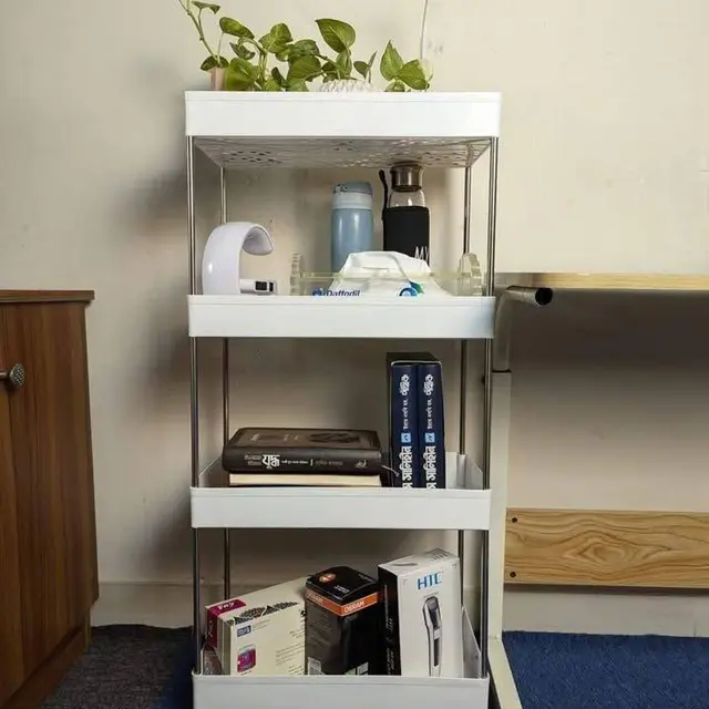 Multifunctiona Storage Organizer - (White)Multi Purpose Trolley Rack