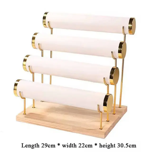 3-Layer Jewelry Rack Wooden Bracelet Holder - 4-Layer Jewelry Rack Wooden Bracelet Holder
