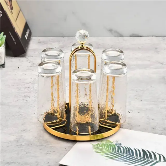 Luxury Glass Drain Rack - 360 Degree Rotating Dining Table Glass holder